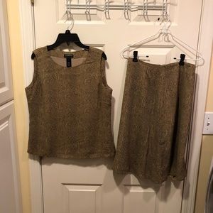 Animal Print Sleeveless Top & Skirt Set- Liz Claiborne size: 6